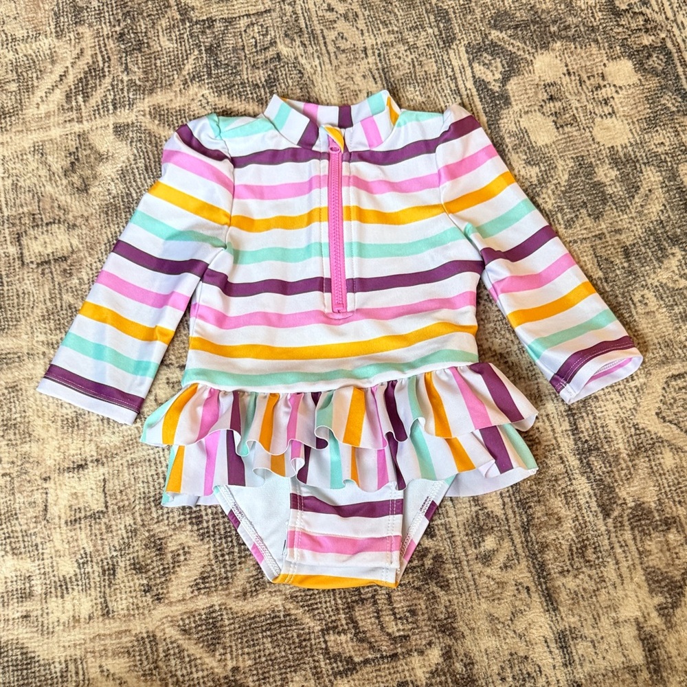 Cat & Jack Multicolor Striped One Piece Swimsuit
